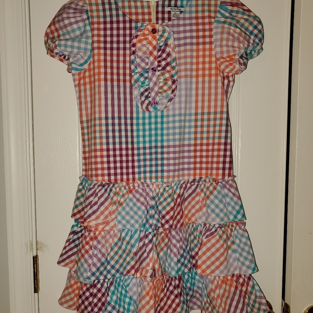 Girls adorable summer plaid dress